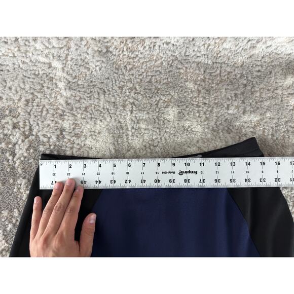 H&M Size 10 Colorblock Casual Stretch Mini A Line Skirt Navy Black Zip - Picture 5 of 9